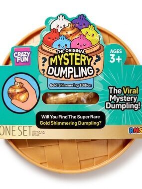 Crazy Fun Mystery Dumpling Squishy Toy Gold Shimmering Edition NIB